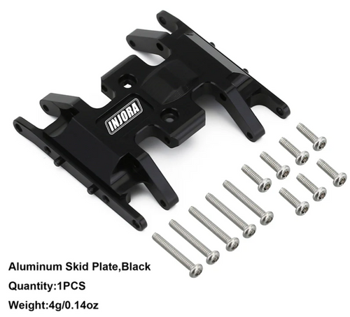 INJORA Aluminum Gearbox Mount, Transmission Skid Plate for SCX24 INJSCX24-12BK