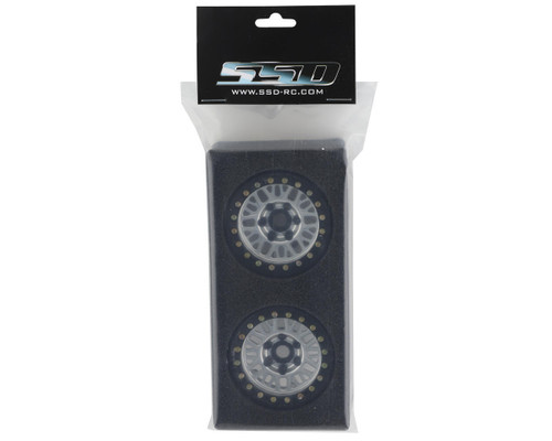 SSD RC Mesh 1.9" Beadlock Crawler Wheels Silver 2 CNC Machined Aluminum SSD00534
