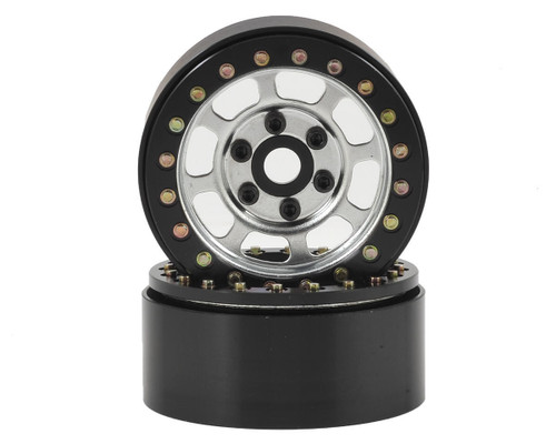 SSD RC Trail 1.9" Steel Beadlock Crawler Wheels Silver 2 Removable Hub SSD00079