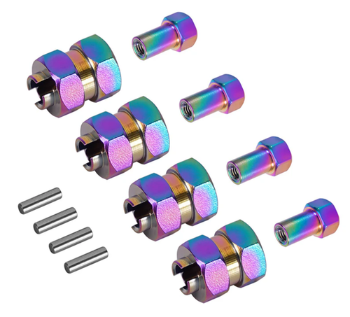 INJORA 9mm +5mm Stainless Steel Extended Wheel Hexes For 1/24 AX24 INJSCX24-54RW