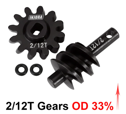 INJORA Overdrive Underdrive Gears Overdrive 33% 2/12T for AX24 (INJSCX24-77-12T)