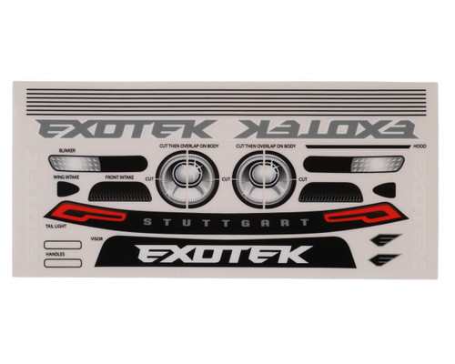 Exotek Losi Nascar 1/12 Stuttgart Mini TC Body Widebody Design Clear - EXO2357