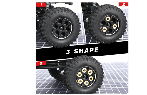 RCAWD Cyberwheelz Adjustable Weight 1.3" Beadlock Wheel Rim Black/Gold CY002BL