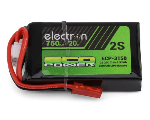 EcoPower "Electron" 2S 20C LiPo Battery w/JST Connector 7.4V/750mAh - ECP-3158