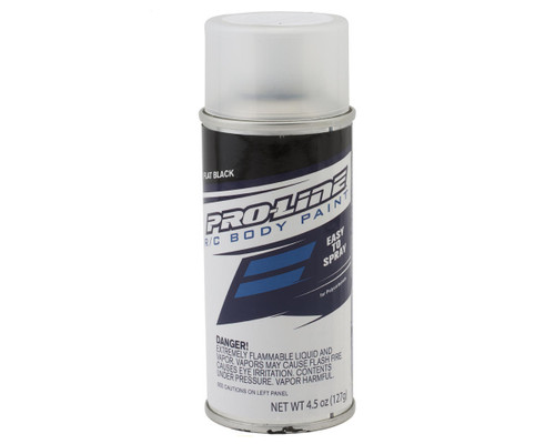 Pro-Line RC Body Spray Paint Flat Black 4.5oz Ultra Flexible Finish (PRO643500)