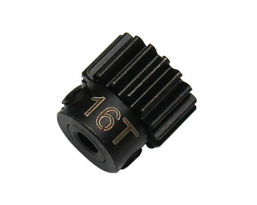 Hot Racing Mod 0.5 Hardened Steel Pinion Gear 2.3mm Bore 16T Black (HRAMSG16M05)