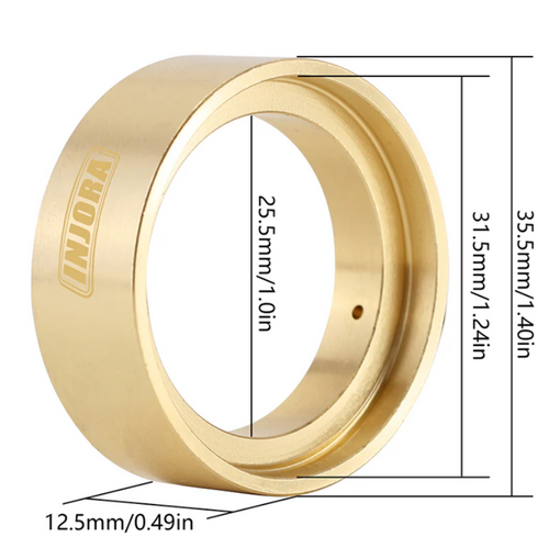 INJORA Brass Inner Clamp Rings for INJORA 1.0 Wheels & TRX4M Stock Tires - 4M-23