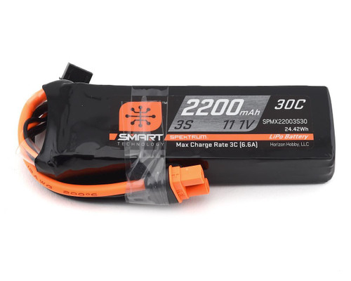 Spektrum RC 3S Smart LiPo 30C Battery Pack Connector 11.1V/2200mAh SPMX22003S30