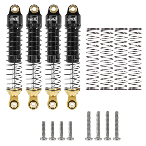 INJORA 59mm Long Threaded Oil Shocks with Brass End 1/18 TRX4M Upgrade 4M-71BK-4
