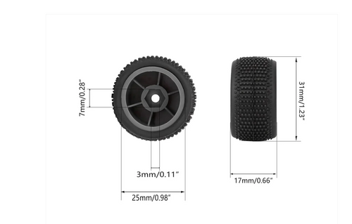 RCAWD LOSI MICRO-T Dedicated Front Rear Pre Glued Wheel Tyre Rock Gray YJDAT005G