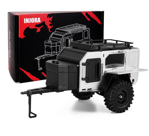 INJORA Off-Road Camping Trailer for 1/18 1/24 RC Crawlers TRX4M SCX24 DG-TC10SR