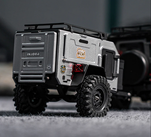 INJORA Off-Road Camping Trailer for 1/18 1/24 RC Crawlers TRX4M SCX24 DG-TC10SR