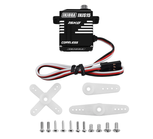 INJORA INJS15 Waterproof Coreless Servo with Tray & Horn 1/24 SCX24 INJS15-24BK