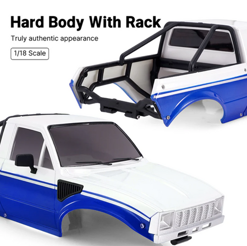INJORA IR60-18 Hard Body for 1/18 TRX4M Defender Bronco Blue White - INJIR60-BW