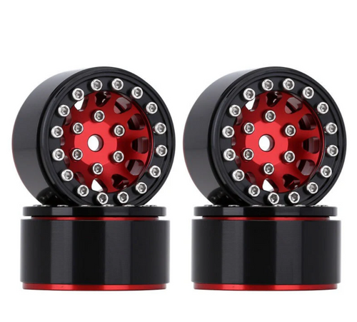 INJORA 1.0" 12-Spokes Beadlock Wheels for Micro Crawlers W1049 - INJSCX24-49RD