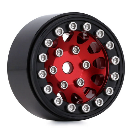 INJORA 1.0" 12-Spokes Beadlock Wheels for Micro Crawlers W1049 - INJSCX24-49RD