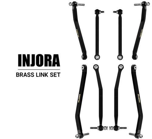 INJORA Black Brass High Clearance Chassis Links CNC-machined 8Pcs For 1/30 SCX30