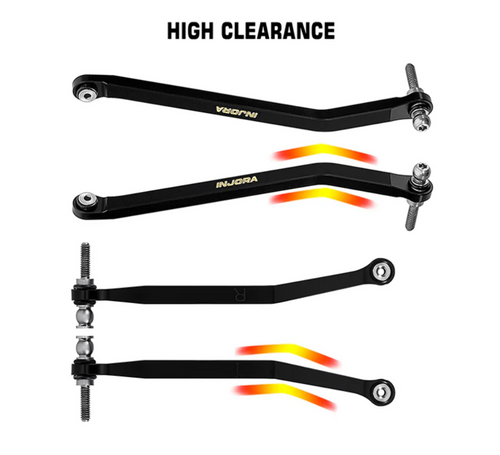 INJORA Black Brass High Clearance Chassis Links CNC-machined 8Pcs For 1/30 SCX30