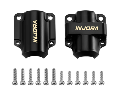 INJORA Black Brass Diff Covers W/ 1/30 SCX30 Stock Axles Black Coated SCX30-26BB
