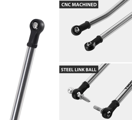 INJORA Stainless Steel High Clearance Links Set for 1/30 SCX30 - INJSCX30-28-29