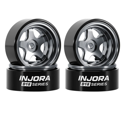 INJORA 0.7" D18 5-Spoke Aluminum Wheels for 1/30 SCX30 W7002 Titanium W7002TI-18