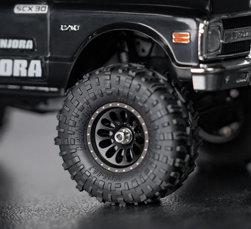 INJORA 0.7" D19 Ripple Black Brass Wheels for 1/30 SCX30 (W7005) - INJW7005BB-19
