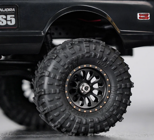 INJORA 0.7" D19 Ripple Black Brass Wheels for 1/30 SCX30 (W7005) - INJW7005BB-19