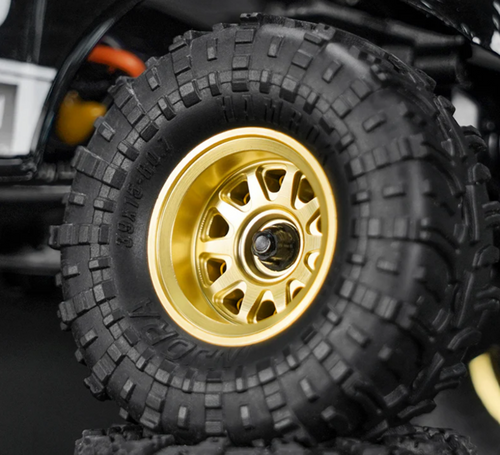 INJORA 0.7" D19 Brass Beadlock Wheels for 1/30 SCX30 (W7007) Gold INJW7007BR-19
