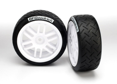 Traxxas 12mm Hex Pre-Mounted 1/16 BFGoodrich Rally Tires Set 2 Black/ White 7372