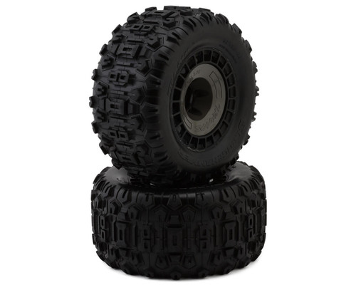 Traxxas Sledgehammer 3.8" Pre-Mounted Monster Truck Tires Black/Grey 2 (TRX9572)