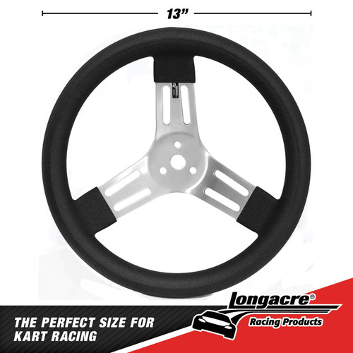 Longacre 56830 13" Kart Steering Wheel - Black