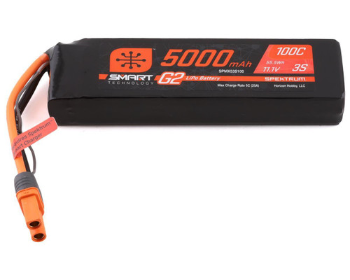 Spektrum RC 3S Smart G2 LiPo 100C Battery Pack 11.1V/5000mAh  IC5 - (SPMX53S100)