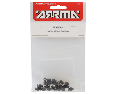 Arrma Steel Pivot Ball Set 12x7mm 10x6mm ARA330810 Suspension Link Bushing Parts