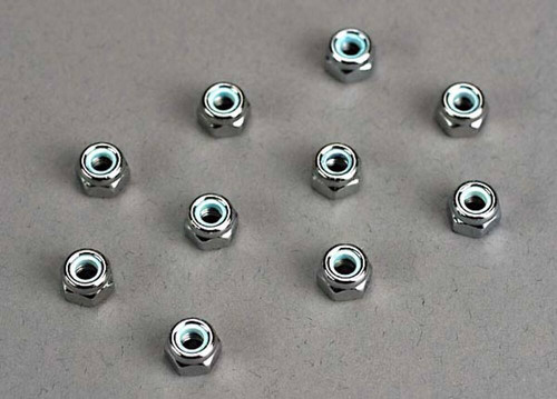 Traxxas 4mm Nylon Lock Nuts (10) - Secure Wheel Fasteners for RC Models - 1747