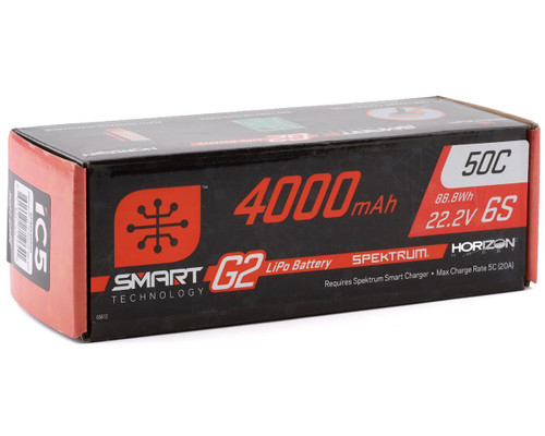 Spektrum RC 6S Smart G2 LiPo 50C Battery Pack (22.2V/4000mAh) w/IC5 (SPMX46S50)