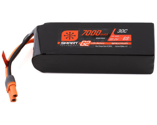 Spektrum RC 6S Smart G2 LiPo 30C Battery Pack w/IC5 (22.2V/7000mAh) (SPMX76S30)