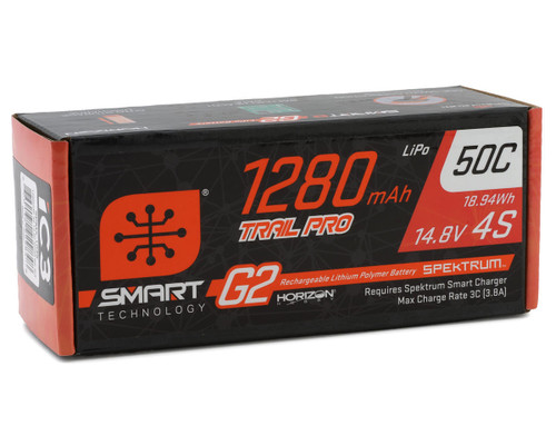 Spektrum RC 4S 50C Smart G2 Trail Pro LiPo Battery Pack 14.8V/1280mAh SPMX-1048