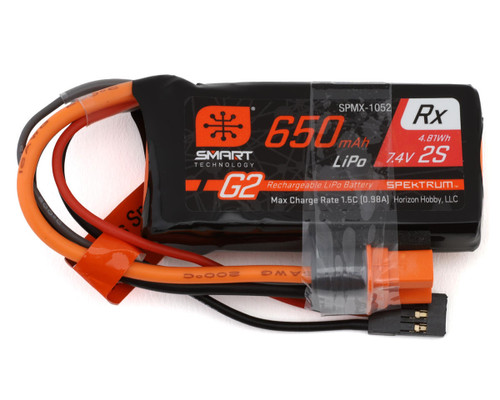Spektrum RC 2S Smart G2 Receiver LiPo 15C Battery Pack 7.4V/650mAh (SPMX-1052)