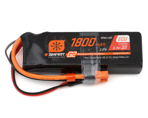 Spektrum 3S Smart G2 LiFe 10C Battery Pack 9.9V/1800mAh IC3 Connector SPMX-1059