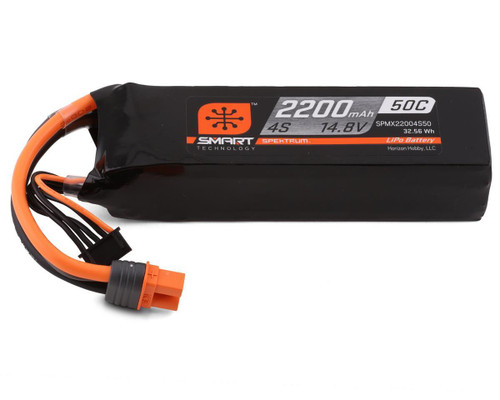 Spektrum RC 4S Smart LiPo 50C Battery Pack (14.8V/2200mAh) w/IC3 (SPMX22004S50)