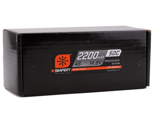 Spektrum RC 4S Smart LiPo 50C Battery Pack (14.8V/2200mAh) w/IC3 (SPMX22004S50)