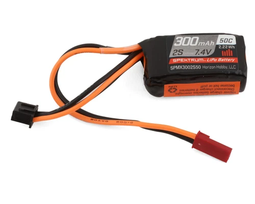 Spektrum RC 2S 50C LiPo Battery Pack w/JST Connector (7.4V/300mAh) (SPMX3002S50)