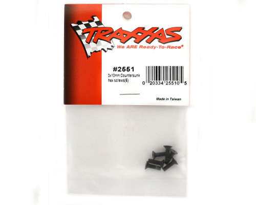 Traxxas 3x10mm Countersunk Machine Screws (6) - RC Hardware Replacement TRX2551