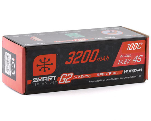 Spektrum RC 4S Smart G2 LiPo 100c Battery Pack 14.8V/3200mAh w/IC3 (SPMX324S100)