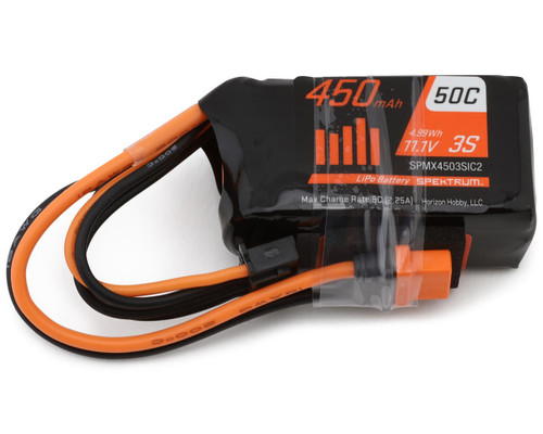 Spektrum RC 3S Smart LiPo Battery 50C 11.1V/450mAh w/IC2 Connector SPMX4503SIC2