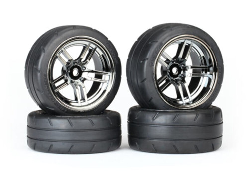 Traxxas 8375 Response Tires on Black Chrome 1.9 Wheels Pre-Glued 4-Tec 2.0 Set 4