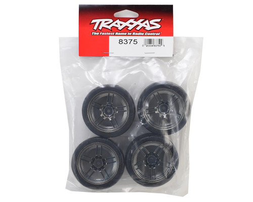 Traxxas 8375 Response Tires on Black Chrome 1.9 Wheels Pre-Glued 4-Tec 2.0 Set 4