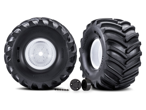 Traxxas 7689 White X-Monster Wheels Terra Groove Tires Pre-Glued LaTrax 1/18 (2)