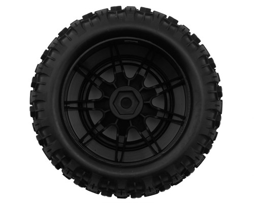 Traxxas Black & Satin Rear Wheels w/ Sledgehammer Tires Set of 2 (10770-STBLK)