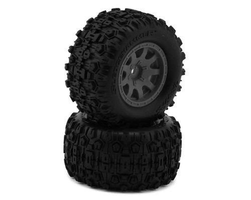 Traxxas Mini Maxx® Sledgehammer Rear Pre-Mounted Tires Charcoal Gray 10770-GRAY